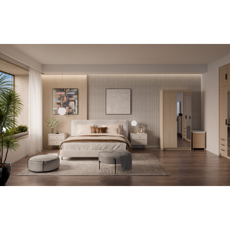 Szafa dwudrzwiowa z lustrem 90 cm TRINO dąb olejowany